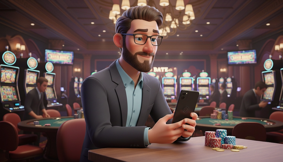 Australian casino analyst confirming instant PayID deposit with chips and coins